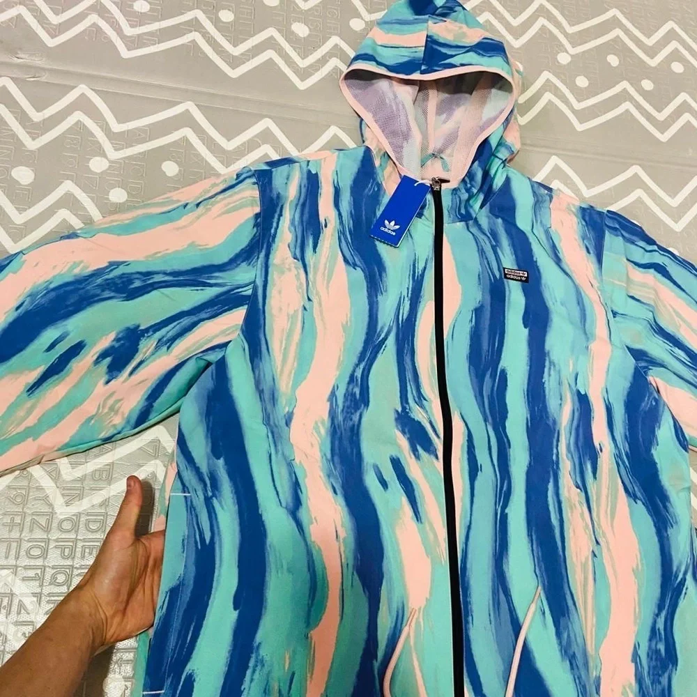 Adidas special edition tie dye hoodie jacket windbreaker